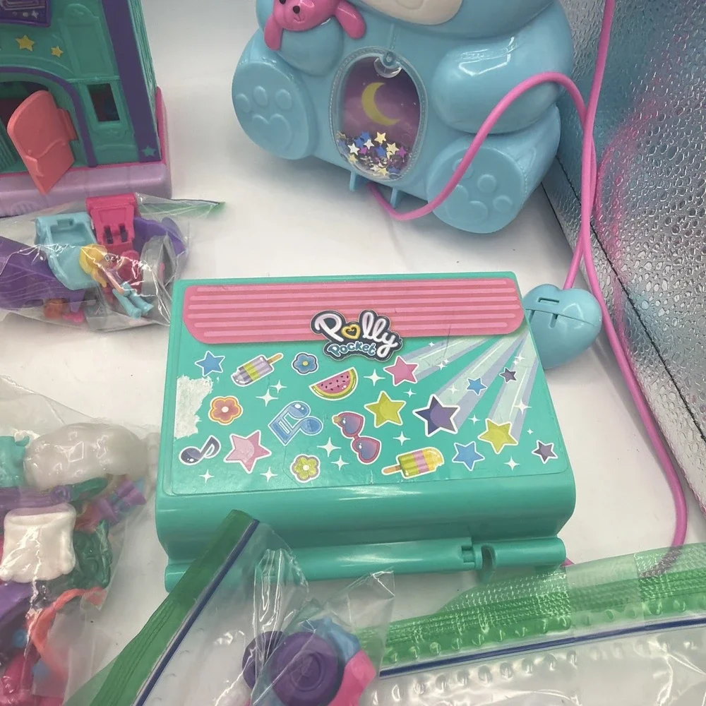 Lot of 7 Polly Pocket Compact Playsets W/  Figures Dolls & Accessories